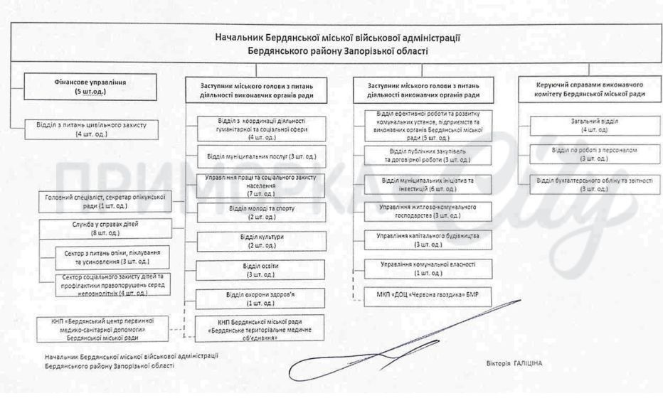 Структура виконавчого комітету Бердянської міської ради