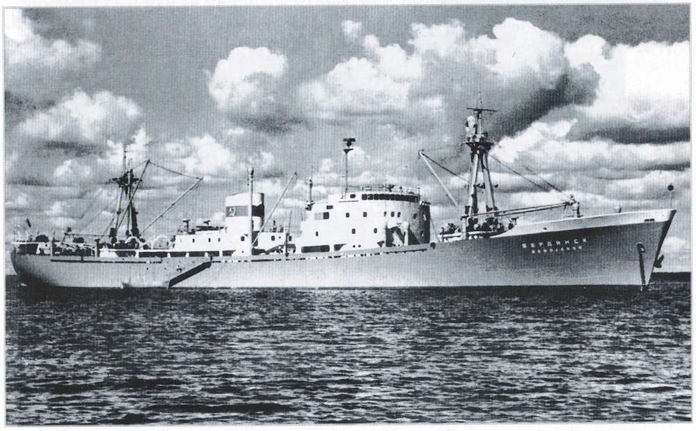 Теплоход «Бердянск» Балтийского морского пароходства. Спущен на воду в 1959 г .