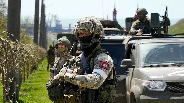Російскі військові на вилицях Бердянська