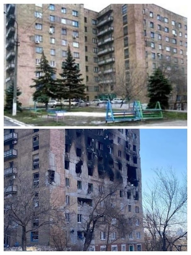 Дім Юлії до війни та після обстрілів та пожежі