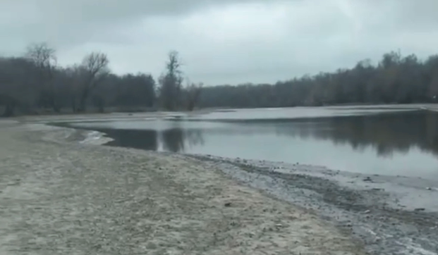 Обміліле Каховськое водосховище