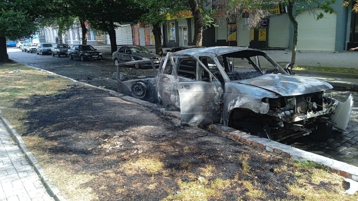 Підірване авто коменданта Бардіна 
