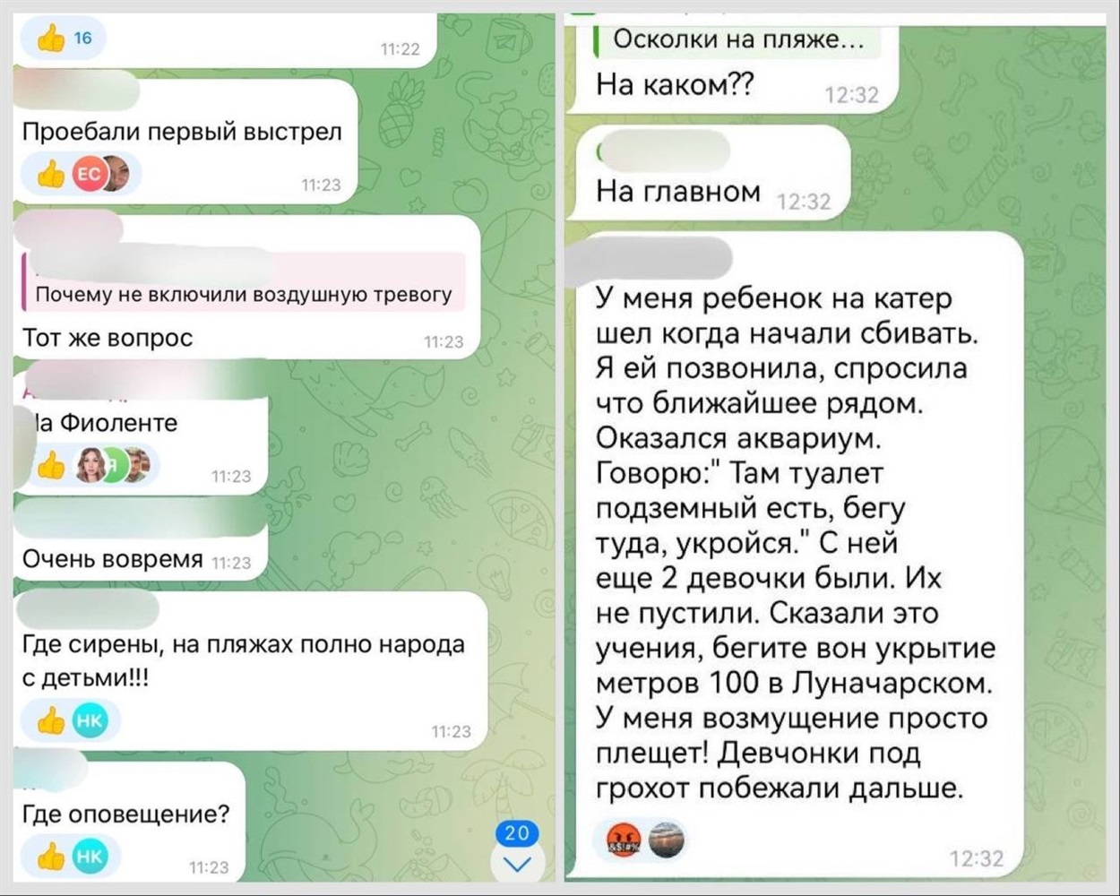 Коментарі кримчан з місцевих чатів